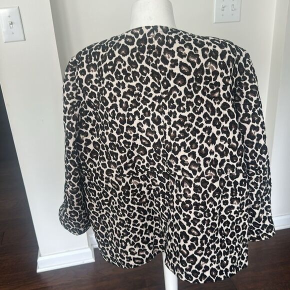 Chico’s Modern Jacquard Animal Print Jacket 3=16/18 - Picture 4 of 5